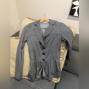 Rinascimento Black and Gray Peplum Blazer
